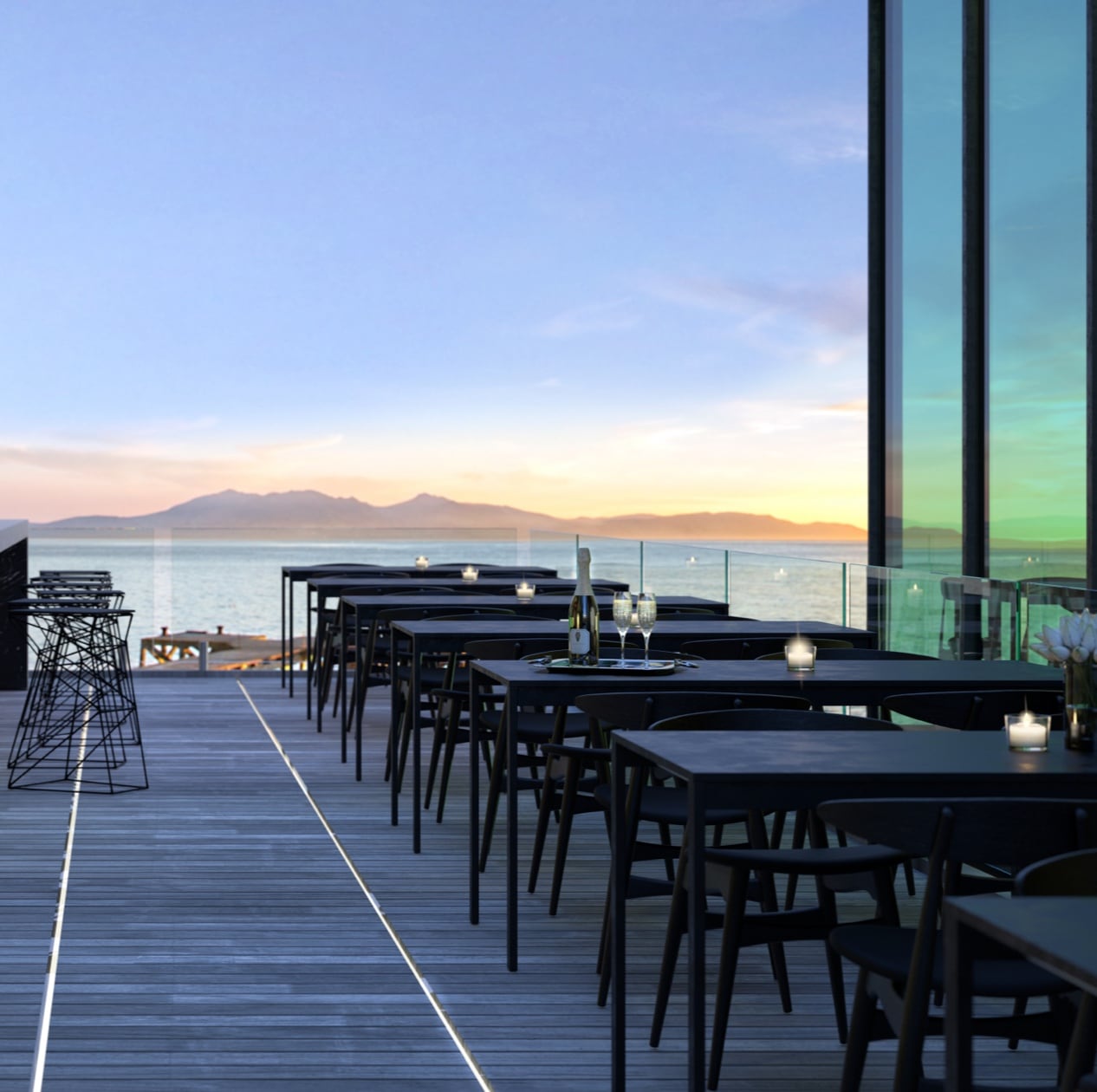 Restaurant on a Rooftop Terrace - Platinum Electric Marine
