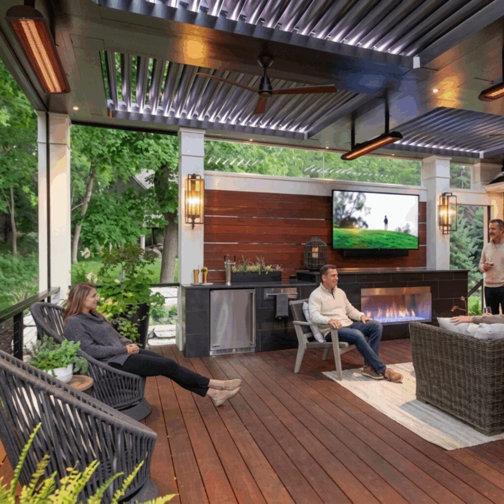 Ceiling mounted electric heater residential outdoor patio